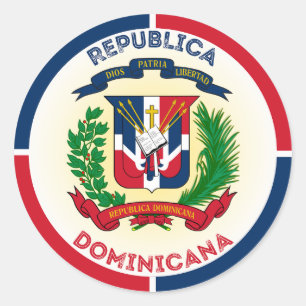 Dominicaanse Republiek Erfgoed Embleem Ronde Sticker