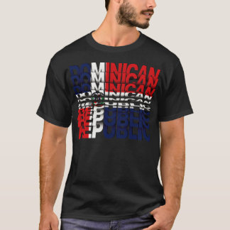 Dominicaanse Republiek Flag Tekst effect T-shirt