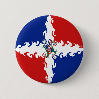 Dominicaanse Republiek Gnarly Flag Ronde Button 5,7 Cm