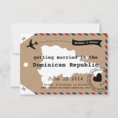 Dominicaanse Republiek Luchtpost Bagage Label Save The Date (Achterkant)