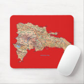 Dominicaanse Republiek Map Mousepad Muismat (Met muis)