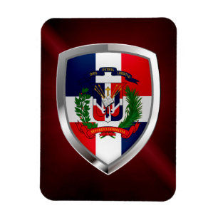 Dominicaanse Republiek Mettalic Emblem Magneet