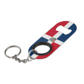Dominicaanse Republiek Nationale Pride Patriottisc Mini Flessenopener (Voorkant Gekanteld)