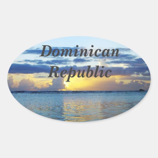 Dominicaanse Republiek Ovale Sticker (Voorkant)