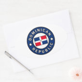 Dominicaanse Republiek Ovale Sticker (Envelop)