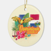 Dominicaanse Republiek Retro Caribbean Parrot Keramisch Ornament (Links)