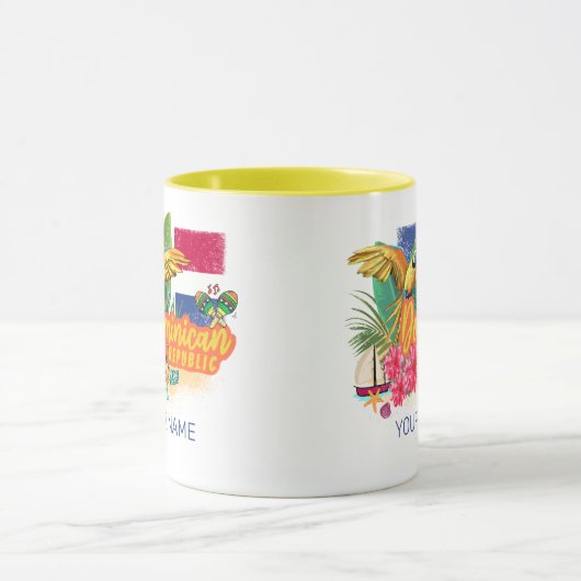 Dominicaanse Republiek Retro Caribbean Parrot Mok (Midden)