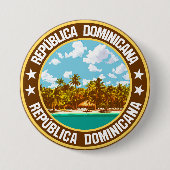 Dominicaanse Republiek Ronde Button 7,6 Cm (Voorkant)