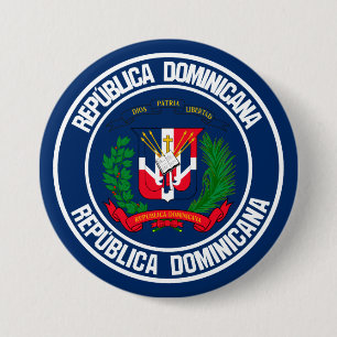 Dominicaanse Republiek Ronde Emblem Button 7,6 Cm