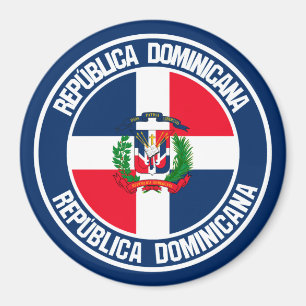 Dominicaanse Republiek Ronde Emblem Magneet