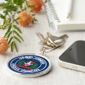 Dominicaanse Republiek Ronde Emblem Sleutelhanger (Zijkant)