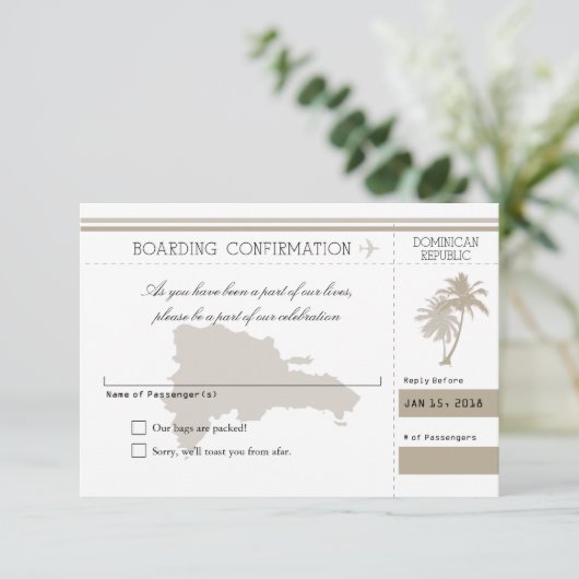 Dominicaanse Republiek RSVP palmboom (Staand voorkant)