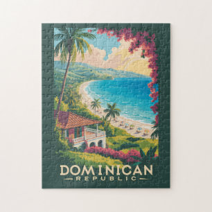 Dominicaanse Republiek Strand Illustratie Reis Kun Legpuzzel