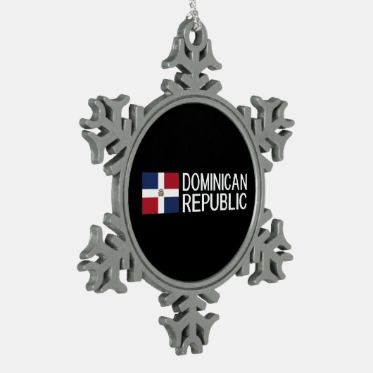 Dominicaanse Republiek Tin Sneeuwvlok Ornament (Links)