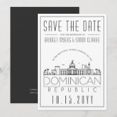 Dominicaanse Republiek Trouw Skyline Save the Date Kaart (Voorkant / Achterkant)
