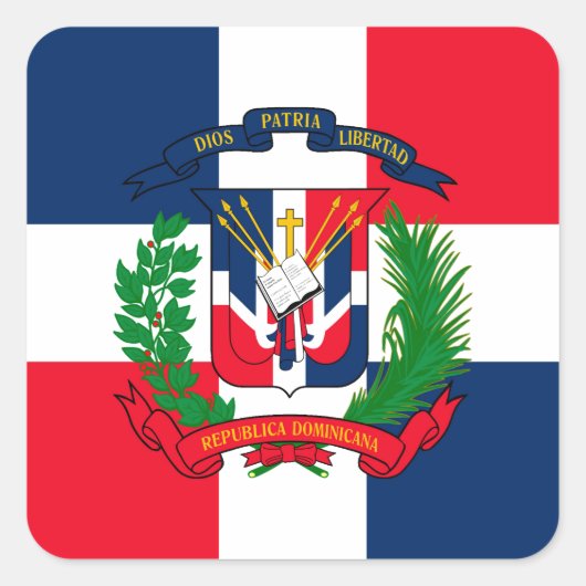 Dominicaanse Republiek Vierkante Sticker (Voorkant)