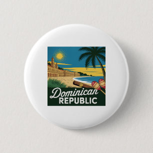 Dominicaanse Republiek Vintage Koloniale Architect Ronde Button 5,7 Cm