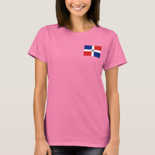 Dominicaanse Republiek Vlag en Kaart Dk T-Shirt