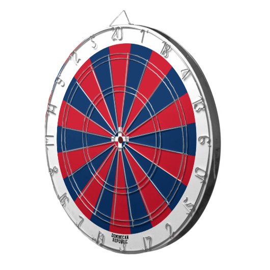 Dominicaanse Republiek - Vlag - kleurig patriottis Dartbord (Voorkant Rechts)