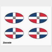 Dominicaanse Republiek Vlag Ovale Sticker (Vel)