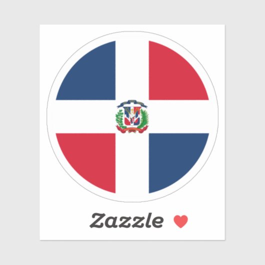 Dominicaanse Republiek Vlag Ronde Sticker (Vel)