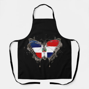 Dominicaanse Republiek Vlag Shirt Butterfly Graphi Schort