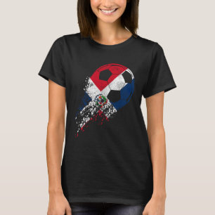 Dominicaanse Republiek Voetbal Vlag Trots Voetball T-shirt