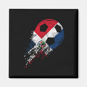 Dominicaanse Republiek Voetbal Vlag Trots Voetbals Magneet