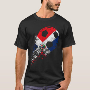 Dominicaanse Republiek Voetbal Vlag Trots Voetbals T-shirt