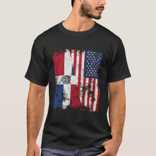 Dominicaanse Republiek VS Vlag noodlijdend - Half T-shirt