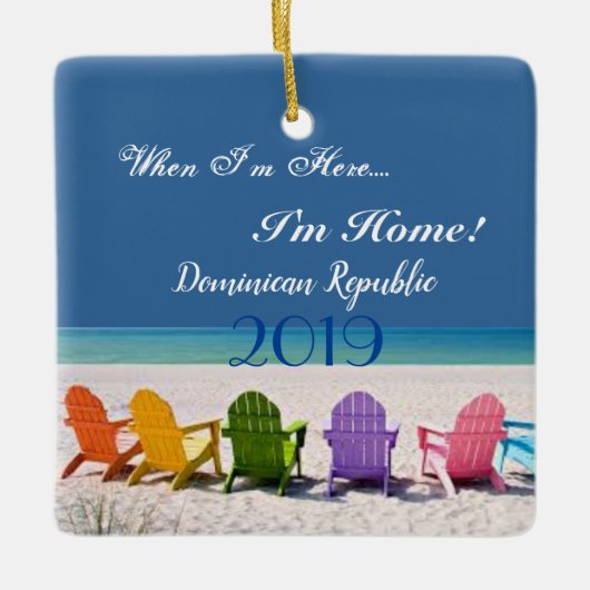 Dominicaanse Republiek wanneer ik hier ben thuis . Keramisch Ornament (Voorkant)