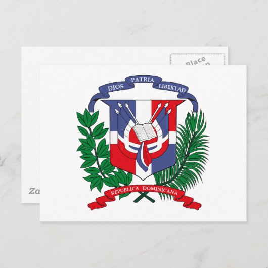 Dominicaanse Republiek Wapenmunt Briefkaart (Voorkant / Achterkant)
