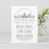 Dominicaanse Republiek Wedding Skyline Invitation Kaart (Staand voorkant)