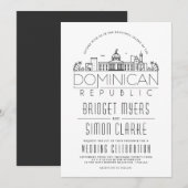 Dominicaanse Republiek Wedding Skyline Invitation Kaart (Voorkant / Achterkant)
