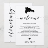 Dominicaanse Republiek Wedding Welkom Route Kaart (Voorkant / Achterkant)
