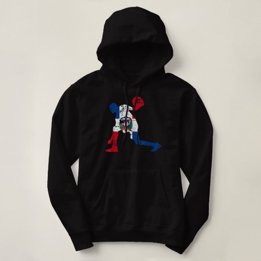 Dominicaanse vlag — Dominicaanse Republiek Bas Hoodie (Design voorkant)