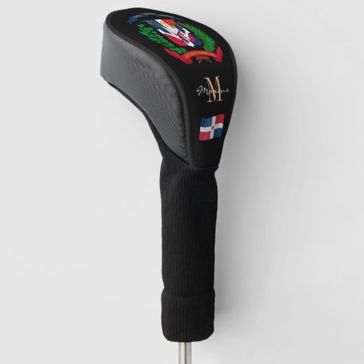 Dominicaanse vlag Monogrammed Golf Clubs Hoesjes Golfheadcover (Schuin)