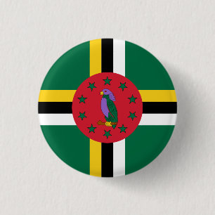 Dominicaanse Vlag, Vlag van Dominica Ronde Button 3,2 Cm