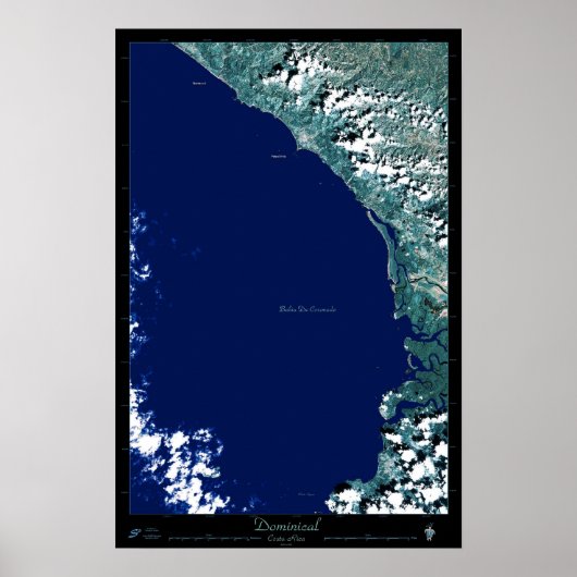 Dominical, Costa Rica affiche satellite (Devant)