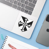 Dominican Order Shield Vinyl Sticker (Laptop met iPhone)