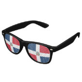 Dominican Republic flag party Sunglasses Retro Zonnebril (Gekanteld)
