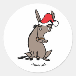 Dominick de Donkey Ronde Sticker