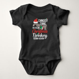 Dominick The Kerstman Donkey Italiaans kerstcadeau Romper