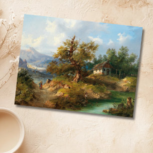 Dominik Schufried Een berglandschap met... Briefkaart