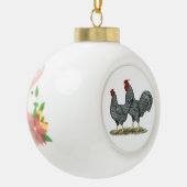 Dominique Chickens Keramische Bal Ornament (Links)