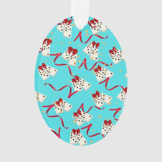 Domino Design Ornament - Aqua (voorkant)
