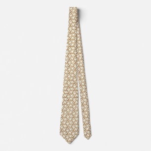 Domino-effect - Cream on Brown Stropdas