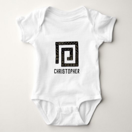 Domino Spiral Name Baby Bodysuit (Voorkant)