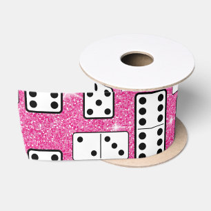 Domino Stenen Domino Bordspel Roze Glitters Lint