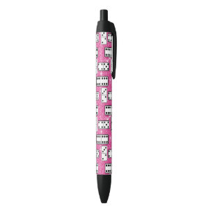 Domino Stenen Domino Bordspel Roze Glitters Zwarte Inkt Pen